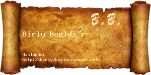 Birly Boglár névjegykártya