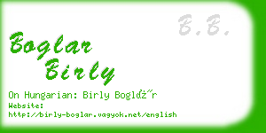 boglar birly business card